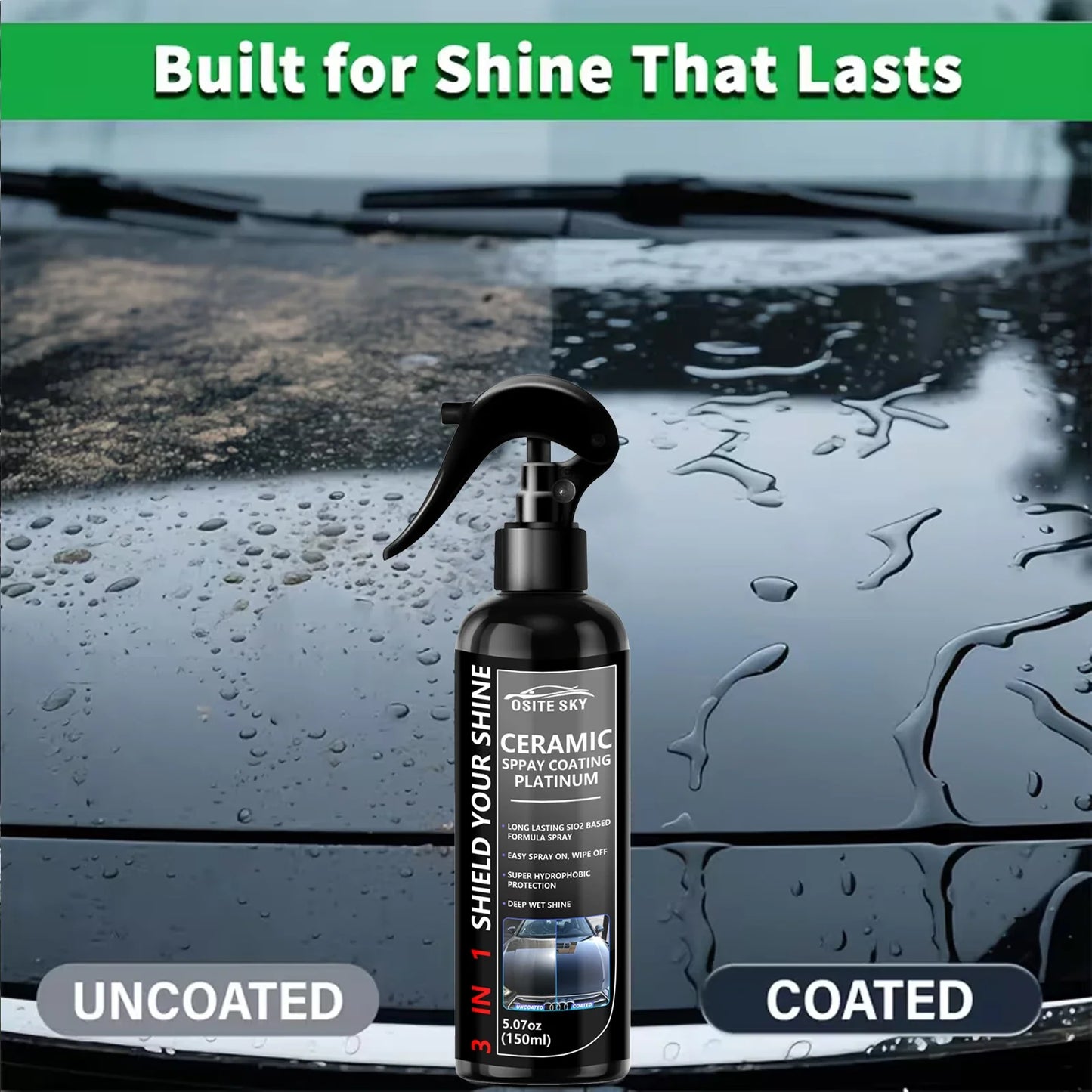 3-in-1 Ceramic Nano Coating Liquid – Car Paint Polish & Protection