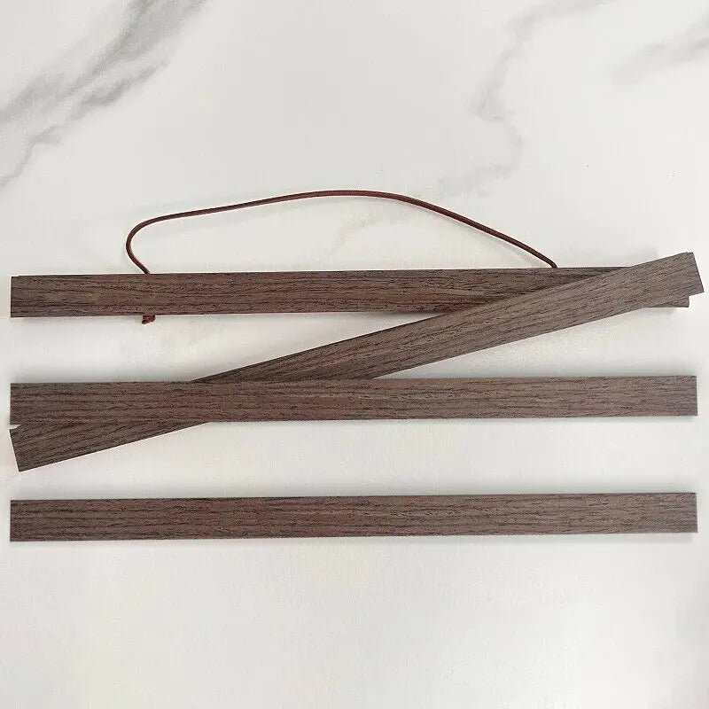 21-90cm Solid Teak Wood Magnetic Poster Hangers Photo Frame Scroll Canvas Paintings Frames for Picture DIY Wall Art Home Decor Peaceful Pleasures Health and Wellness CXK-Black Oak Wood 80cm