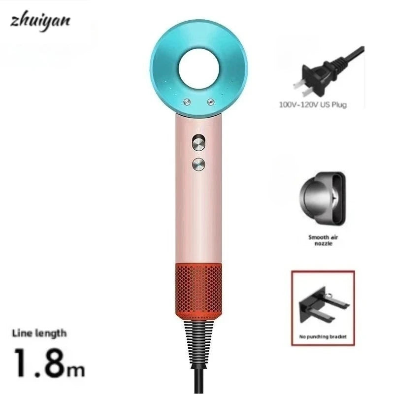 Bladeless Wall-Mount Negative Ion Hair Dryer 1600W Salon
