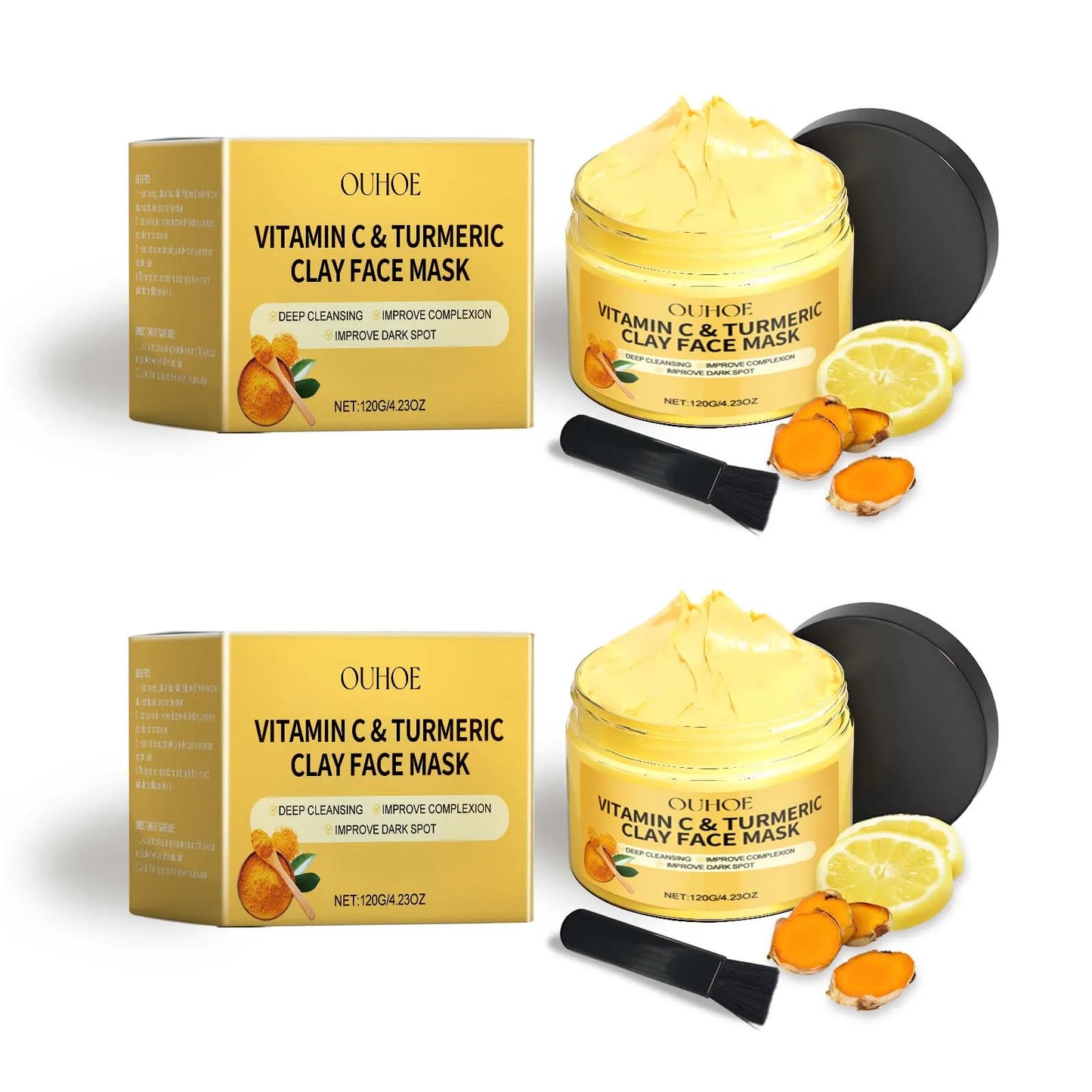 Vitamin C Turmeric Clay Mud Mask – Deep Cleanse & Brighten