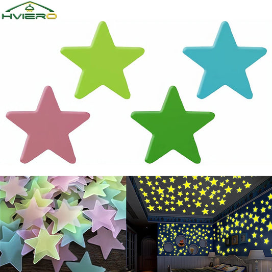 50 Pcs Glow in the Dark 3D Star Wall Stickers for Kids Rooms Wall Decor Stickers Oasis Select
