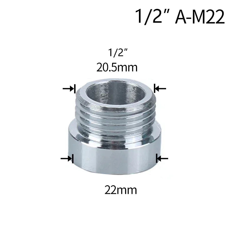 Brass Faucet Thread Adapter 1/2" to M16–M32 Tap Coupler