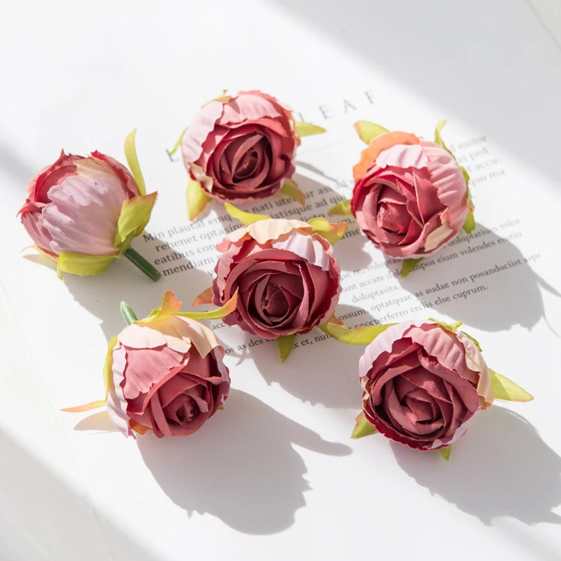 Silk Rose Heads Artificial Flowers 10/50pcs – Wedding & Home Decor