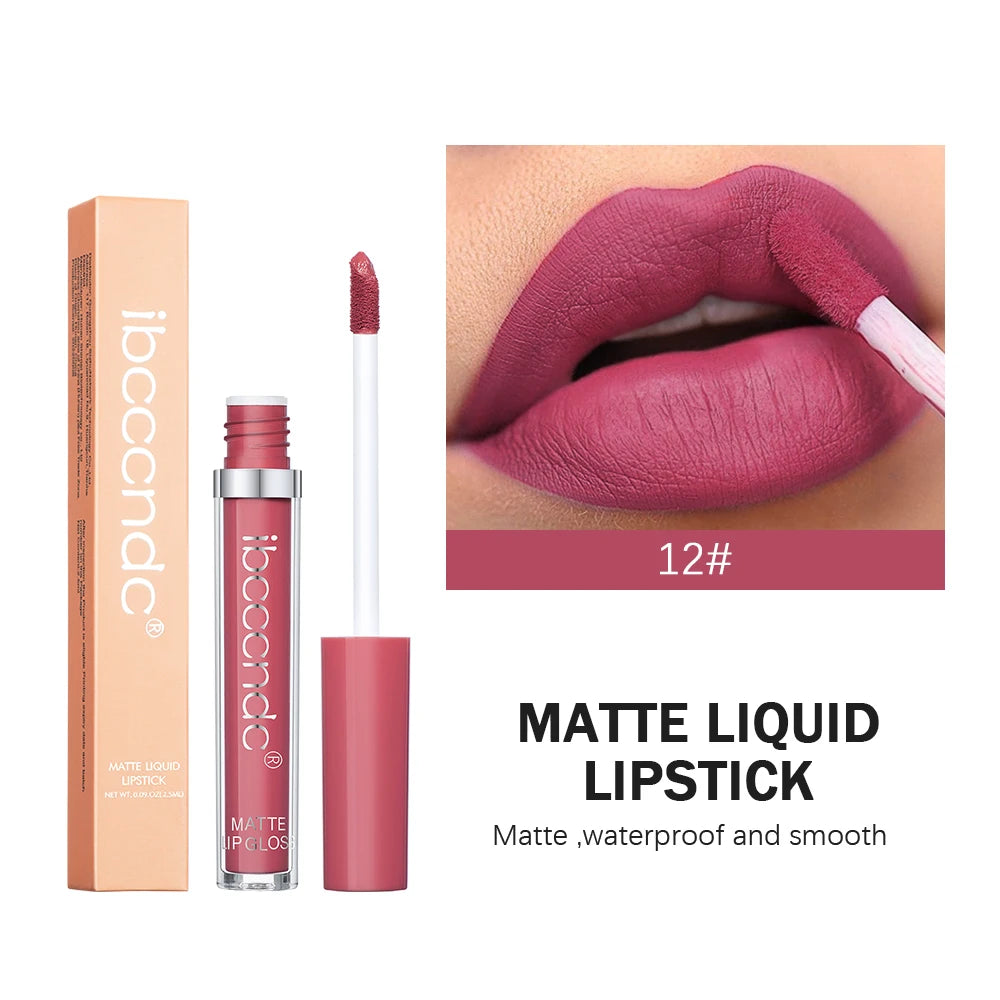 ibcccndc 12-Color Matte Velvet Liquid Lipstick – 12Hr Wear Liquid Lipstick Peaceful Pleasures Health and Wellness 12