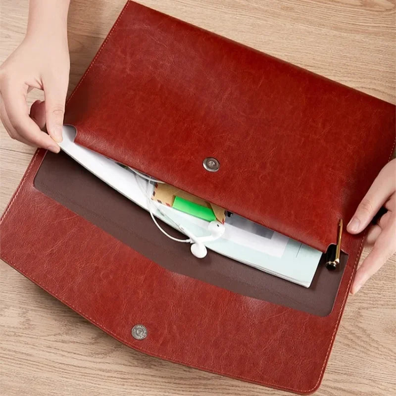A4 PU Leather File Folder Briefcase | Document Organizer Bag Document Briefcase Bag Peaceful Pleasures Health and Wellness
