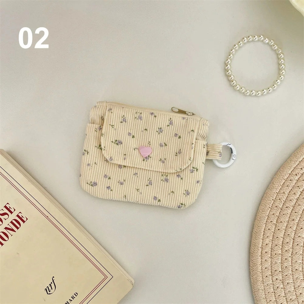 Corduroy Coin Purse Women's Wallet Zipper Card & Makeup Bag