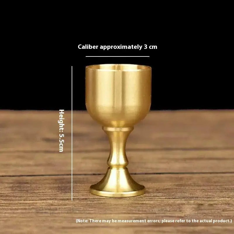 Household Mini Shot Glass Gold Brass Wine Glass Restaurant Goblet Tabletop Red Wine White Wine Trumpet Copper Craft Anti-rust Peaceful Pleasures Health and Wellness S