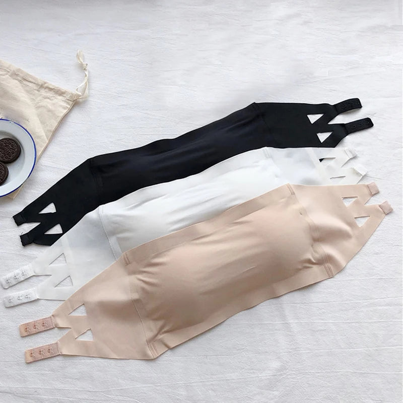 Seamless Tube Top for Women Removable Pads Strapless Bandeau Basic Black White Skin Color Intimates Sexy Lingerie Peaceful Pleasures Health and Wellness