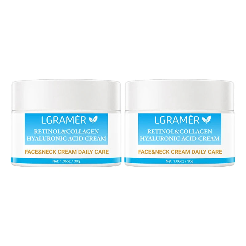 Retinol Face Cream Lifting Firming Soothing Repair Damaged Skin,Deep Collagen Nourishing Rejuvenation Improve Dullness Shrink Po Peaceful Pleasures Health and Wellness 30g-2pcs