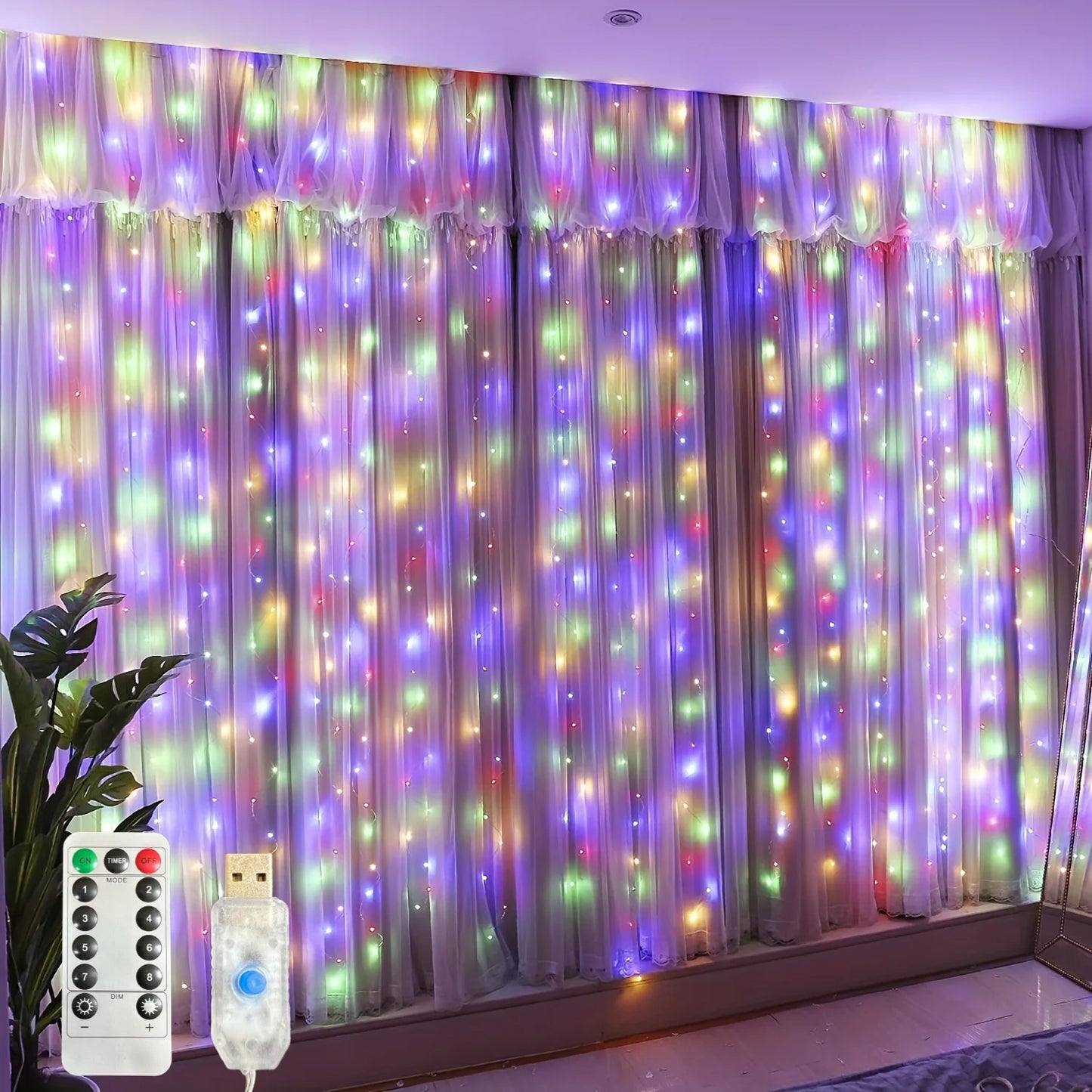 USB LED Fairy Curtain Light | Bedroom Window Holiday Decor