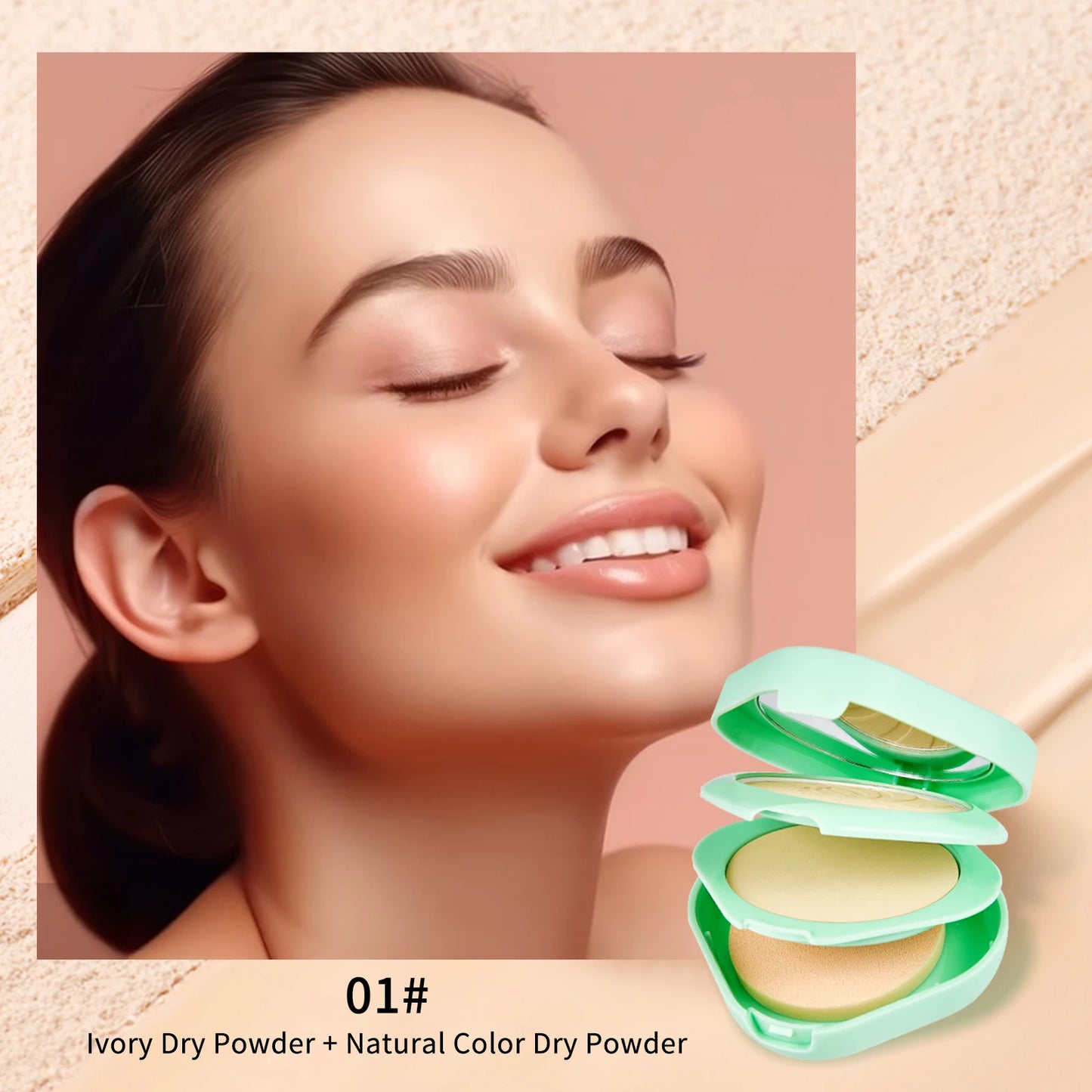 Aloe Vera Double Layer Powder for Lightweight Makeup Peaceful Pleasures Health and Wellness 01 30g