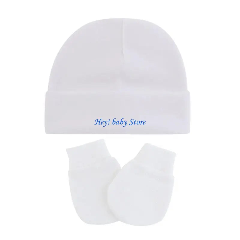 Baby Hat & No-Scratch Mittens Set | Soft Knit Turban Beanie