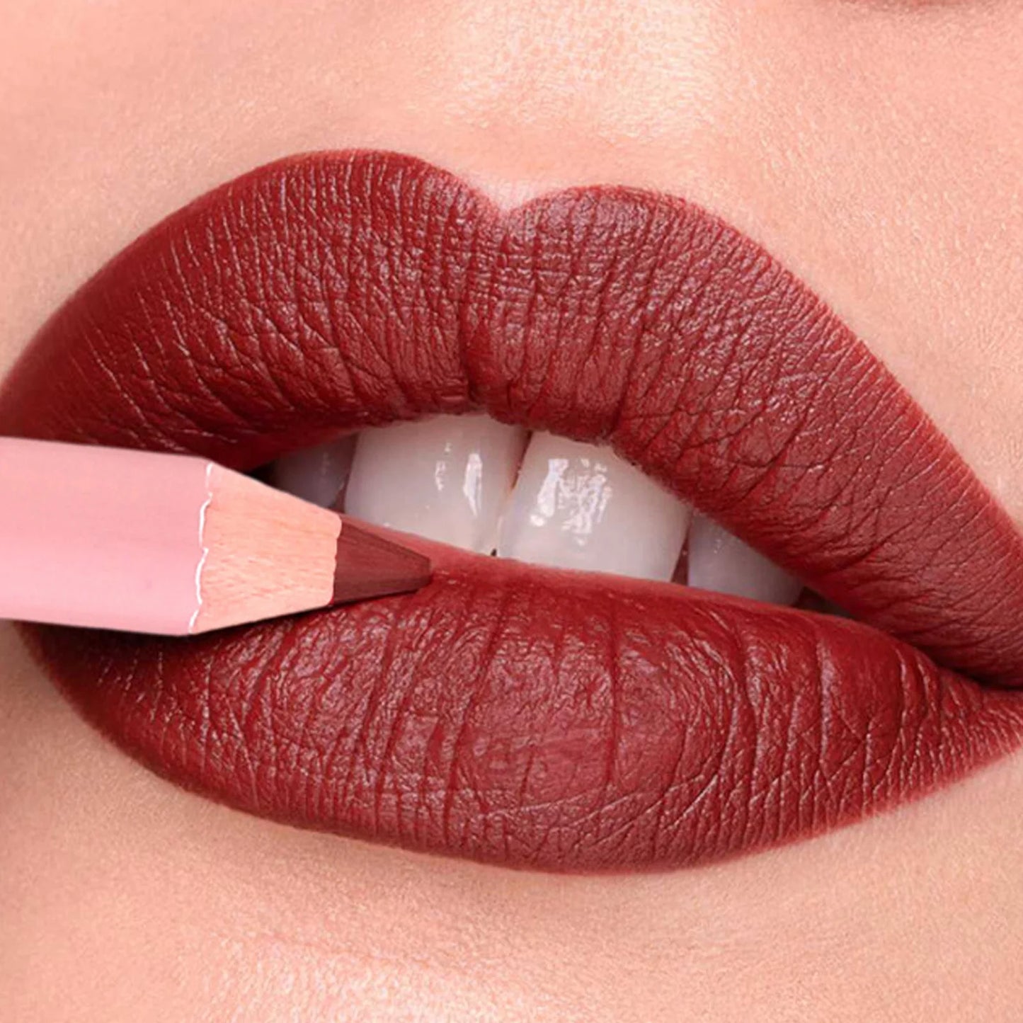 12-Color Matte Waterproof Lip Liner Pencil Set – Nude & Pink