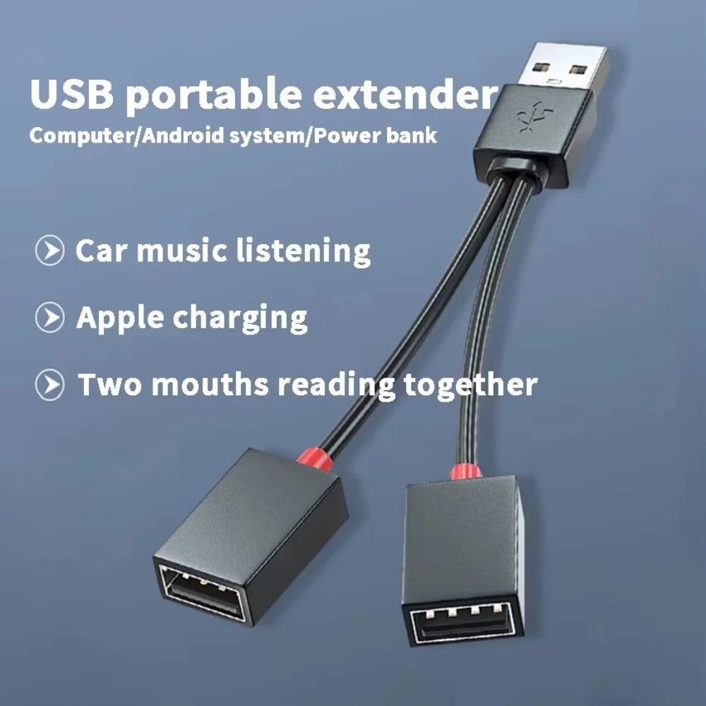 2-in-1 USB Hub Splitter – Dual Port Charging Adapter