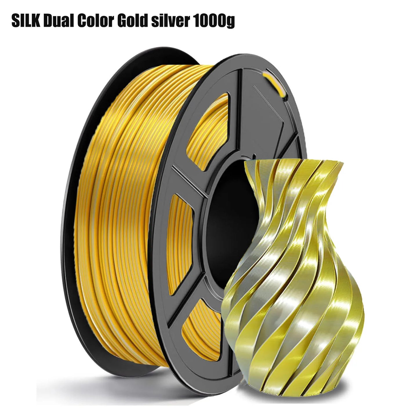 Silk PLA Filament 1.75mm Dual Color Metal Shine | FDM 3D Printer