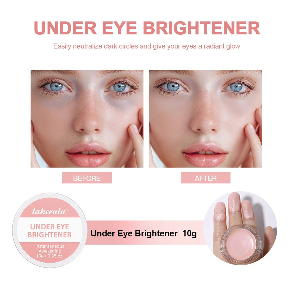 Lakerain Eye Concealer with Brush Full Coverage Dark Circles Age Lines Spot Eye Bags & Concealing Coverage Cosmetics Peaceful Pleasures Health and Wellness