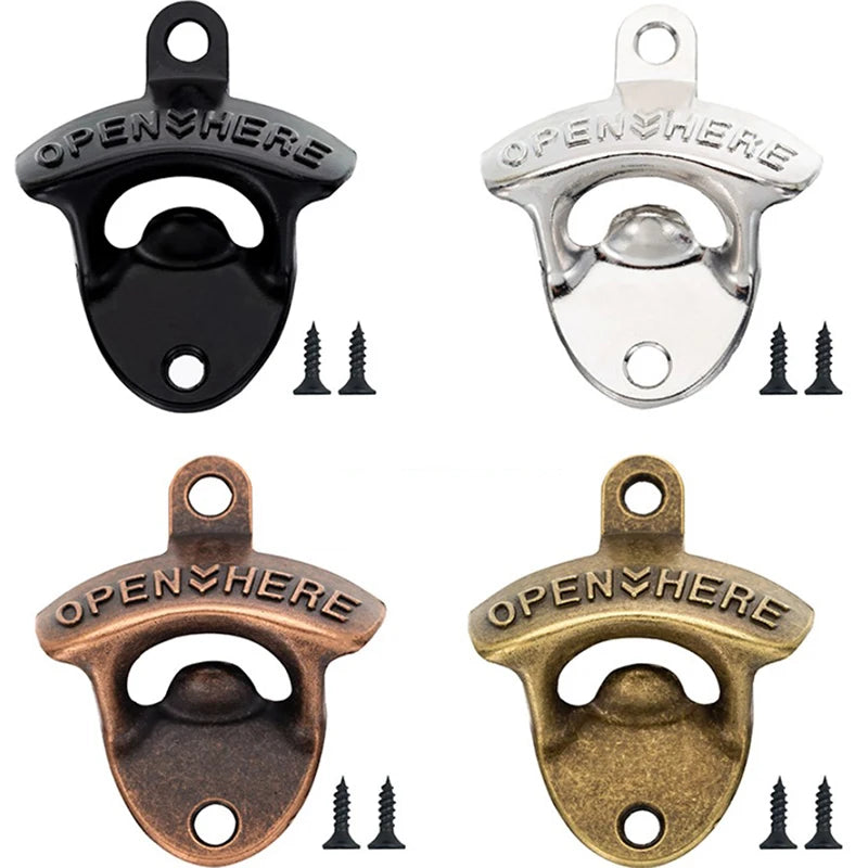 Wall-Mounted Bottle Opener | Stainless Steel Bar & Kitchen