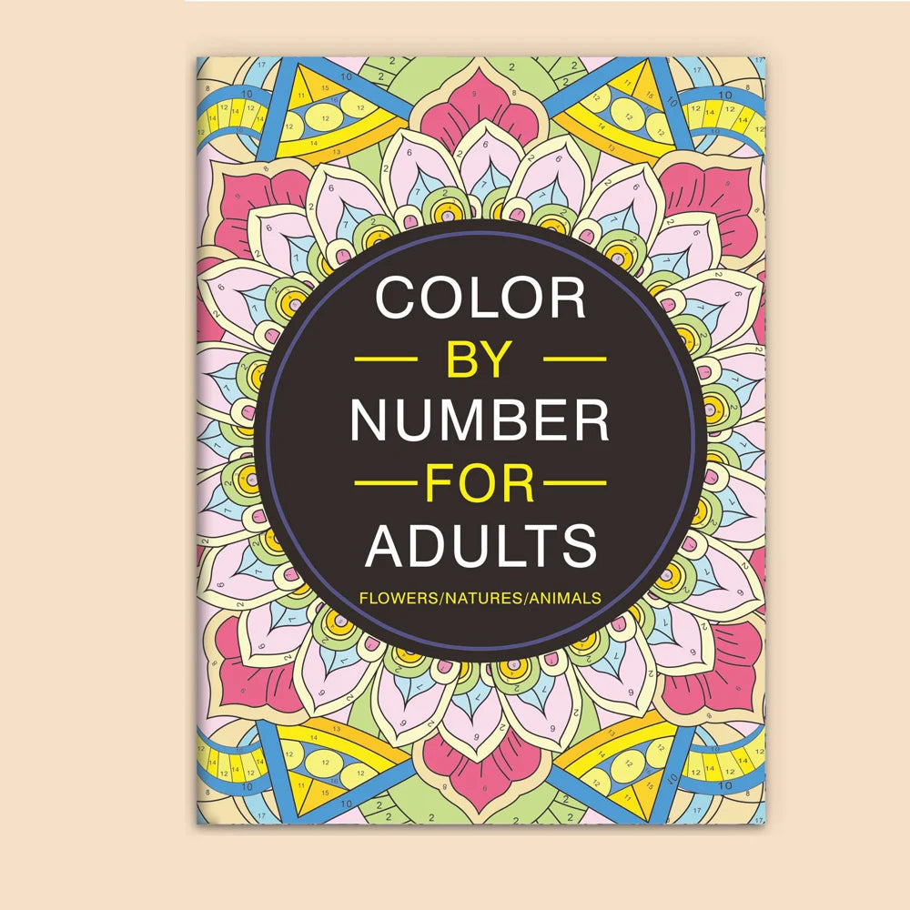 Adult Number Coloring Book 32 Pages Mandala Flower Nature Animal