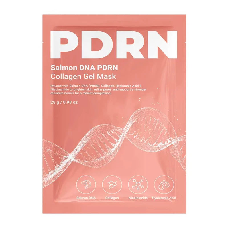 Pdrn Salmon Collagen Mask Hydrating Repair Face Mask Deep Moisturize Revitalizing Sheet Mask Glow-boosting Nourishing Skin Care Peaceful Pleasures Health and Wellness Folding style 28g