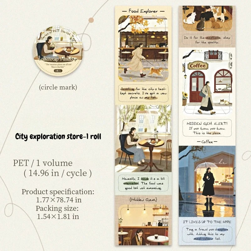 1 Roll Landscape PET Tape Creative DIY Diary Materials Collage Decorative Tape Scrapbook Diary Craft Stationery Peaceful Pleasures Health and Wellness Explore the store 1 roll