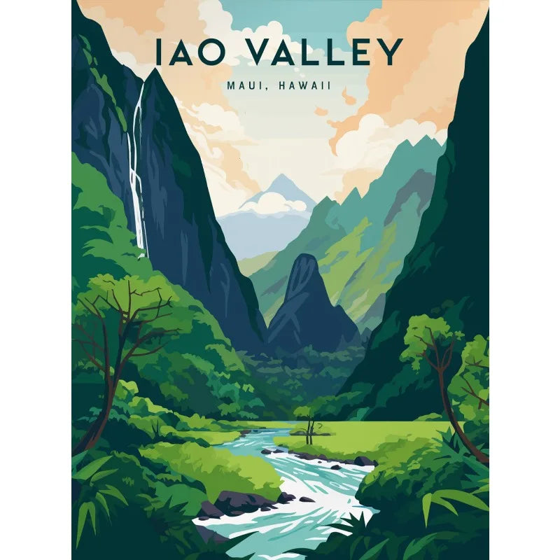 Vintage Hawaii Lahaina Beach Landscape Canvas Wall Art Poster Canvas Wall Art Peaceful Pleasures Health and Wellness 4 30x40cm Unframed