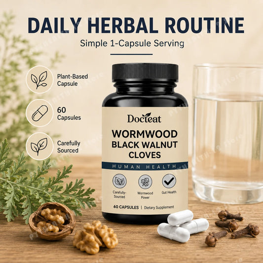Wormwood Black Walnut Cloves Capsules 60ct – Herbal Digestive Herbal Supplement Capsules Peaceful Pleasures Health and Wellness