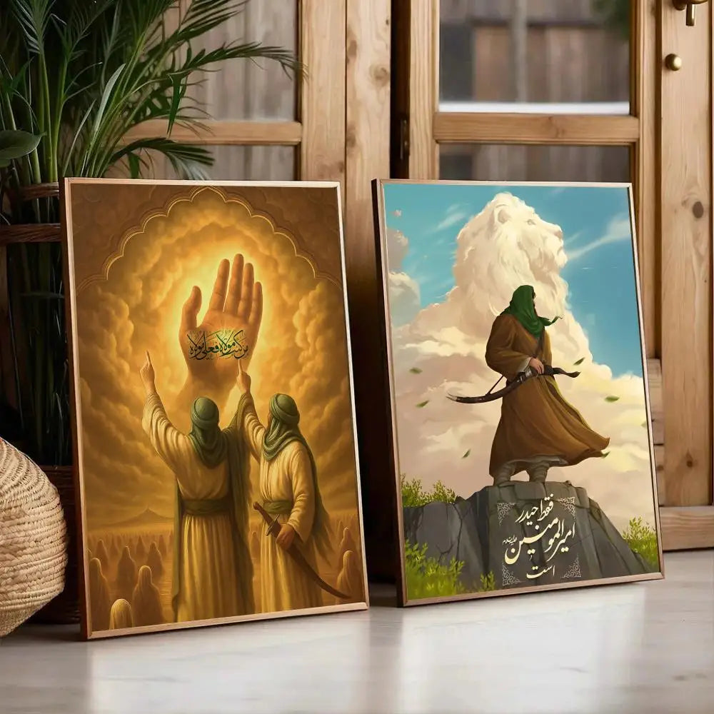Imam Hussain Shia Ali art anime Painting Calligraphy Anti-wrinkle Canvas Poster Wall Mural Art Photos for Room Home Spaces De Peaceful Pleasures Health and Wellness
