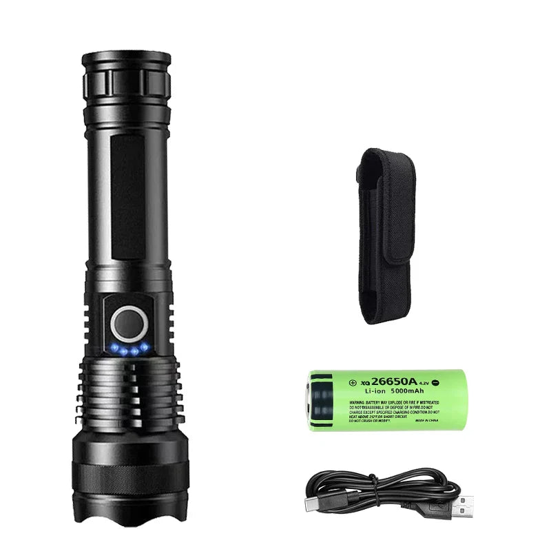 ZHIYU P50 Zoomable LED Tactical Flashlight – 500m Rechargeable