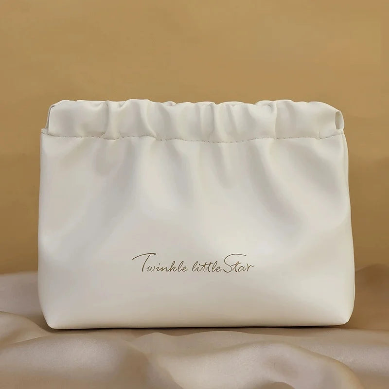 Vegan Leather Travel Makeup Bag | PU Cosmetic Pouch Women