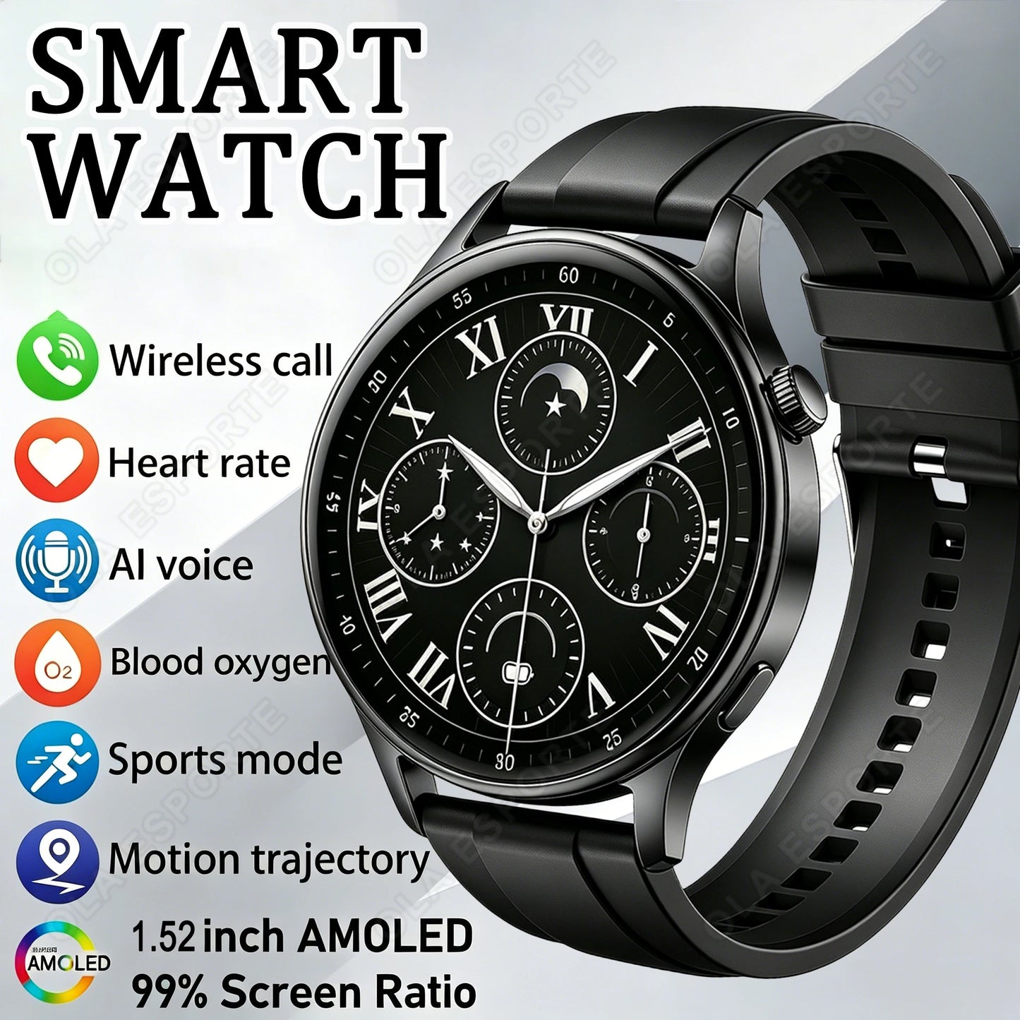 2025 New Men's Smart Watch HD Display Health Tracking Bluetooth Calling Voice Assistant 100+Sports Mode Smartwatch ‎HT30 Peaceful Pleasures Health and Wellness