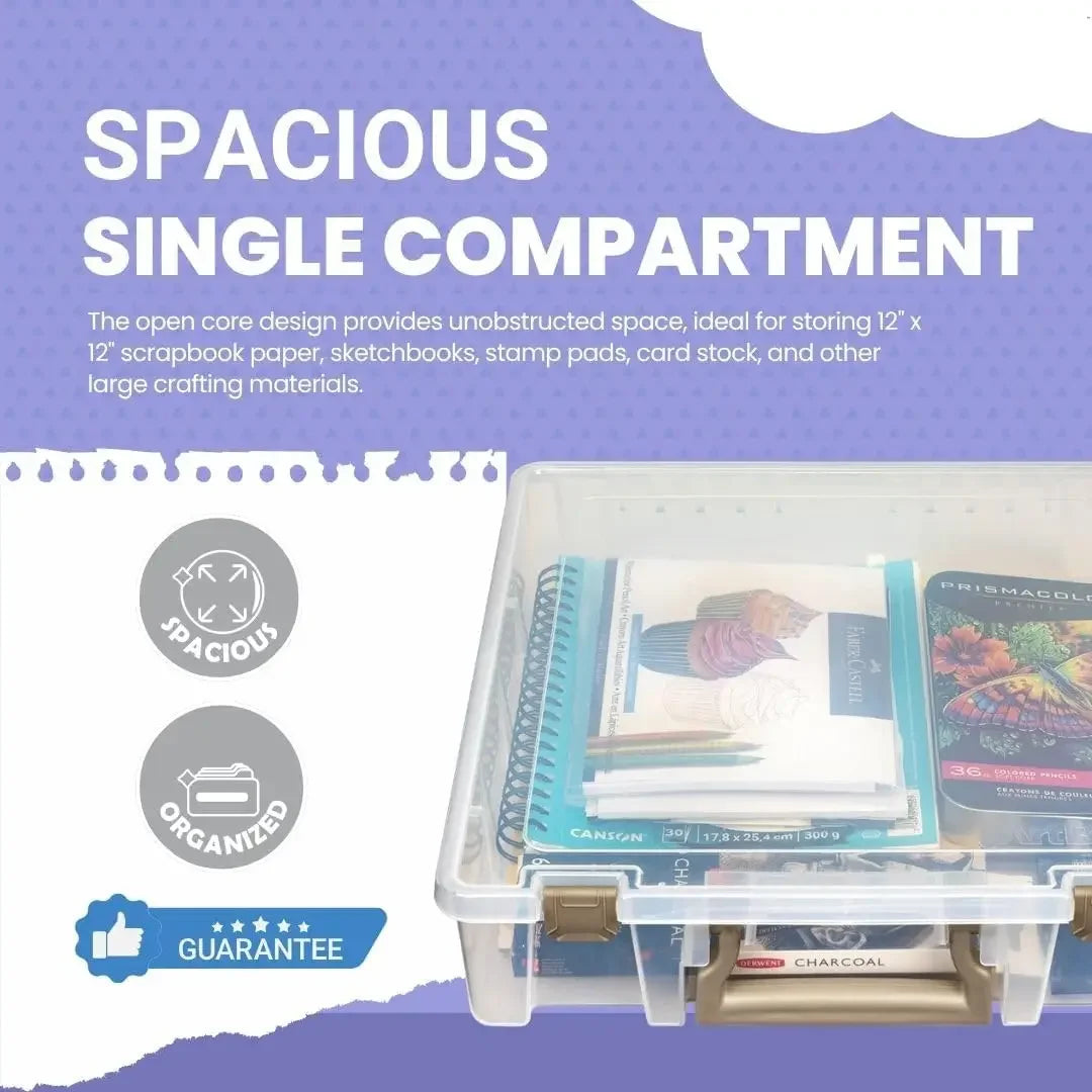 Clear Craft Organizer Storage Case with Removable Dividers, Durable Portable Box for Supplies Peaceful Pleasures Health and Wellness