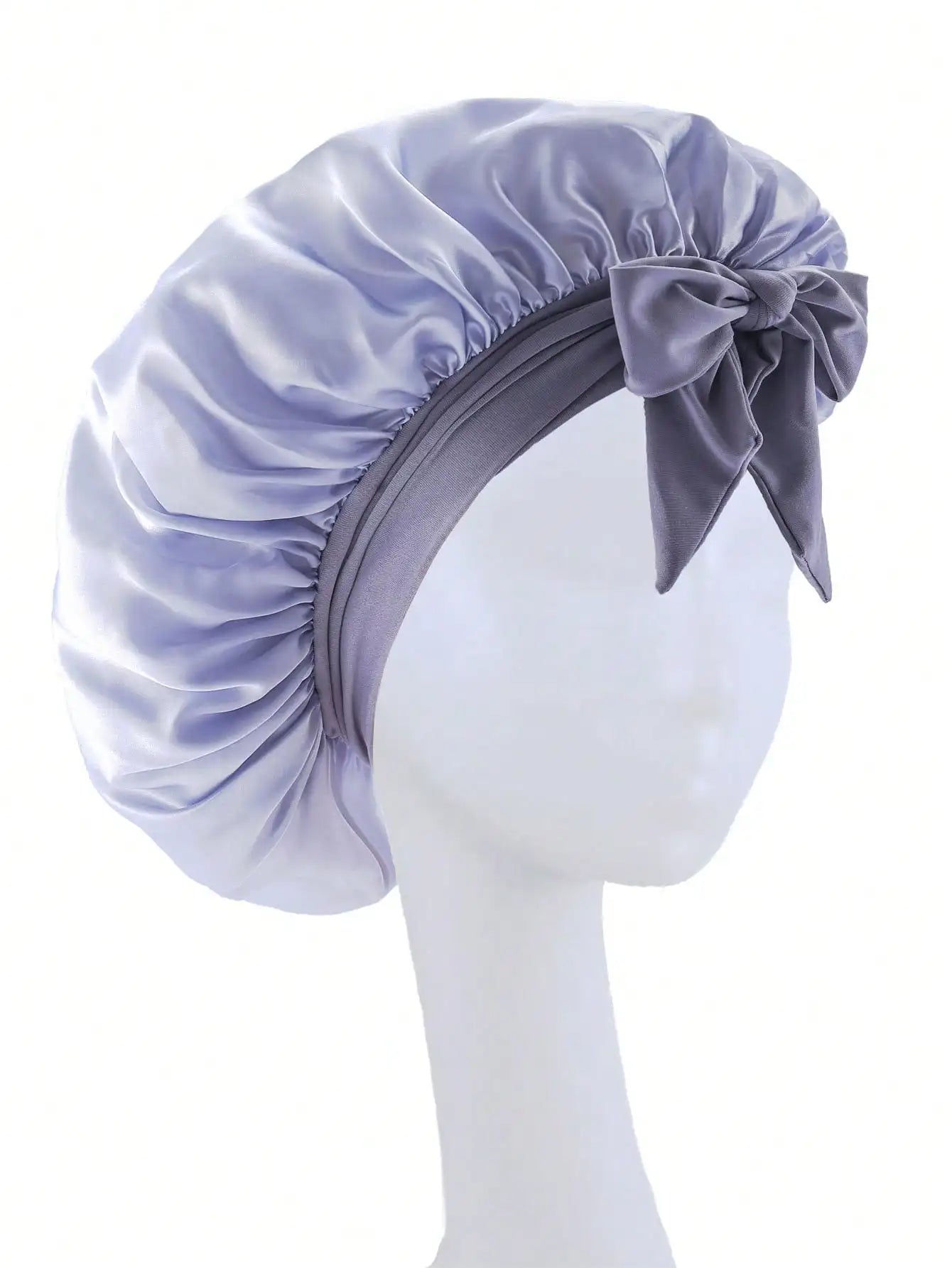 Adjustable Satin Sleep Bonnet with Tie Band – Women & Men