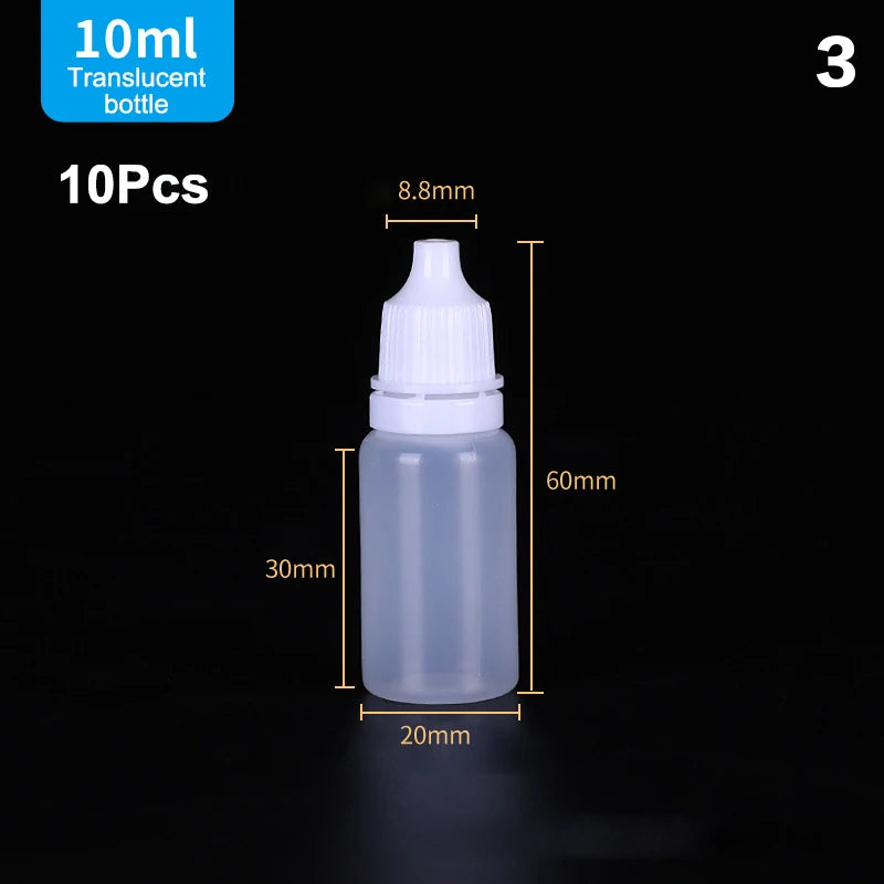 10-Pack Refillable Empty Eye Drop Squeeze Bottles 5–30ml