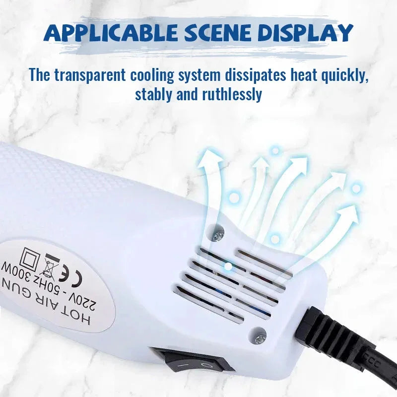 220V Hot Air Gun Soldering Temperature Blower Gun Electric Power Hot Dryer DIY Crafts Mini Heat Gun For Shrink Tubing Car Wrap Peaceful Pleasures Health and Wellness