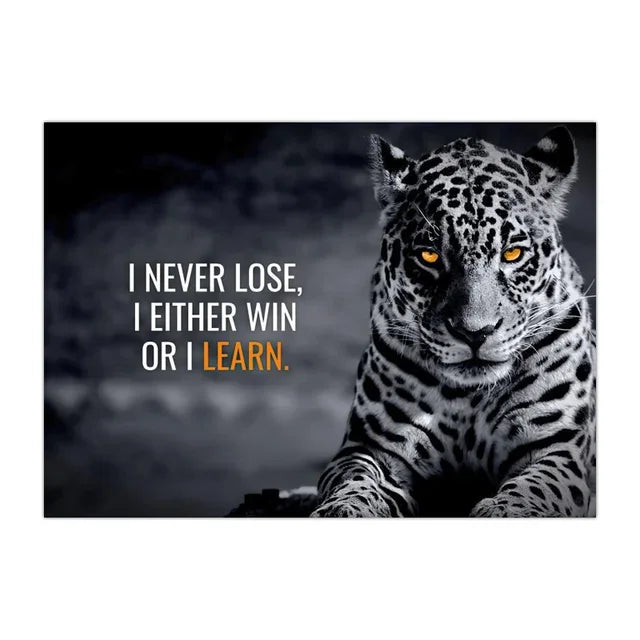 Nordic Lion Tiger Motivational Canvas Wall Art Poster Print Canvas Wall Art Peaceful Pleasures Health and Wellness 8 50x70cm Unframed