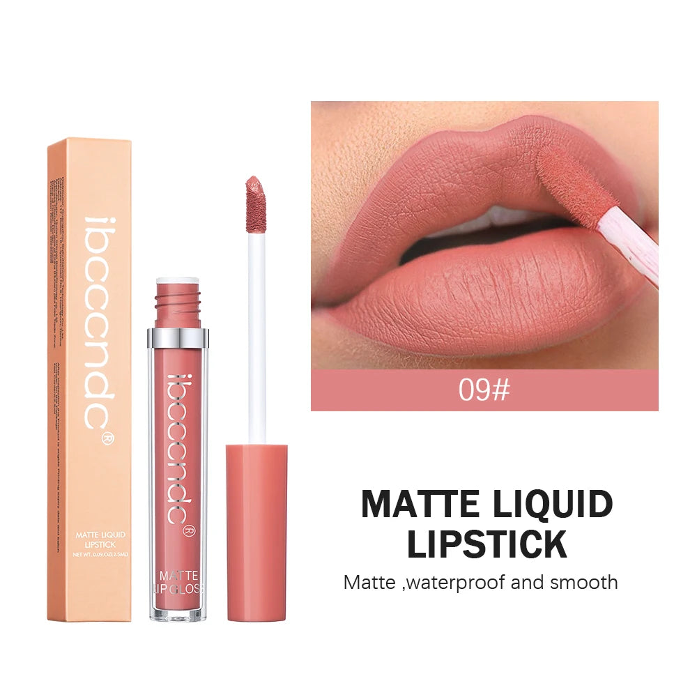 ibcccndc 12-Color Matte Velvet Liquid Lipstick – 12Hr Wear Liquid Lipstick Peaceful Pleasures Health and Wellness 9