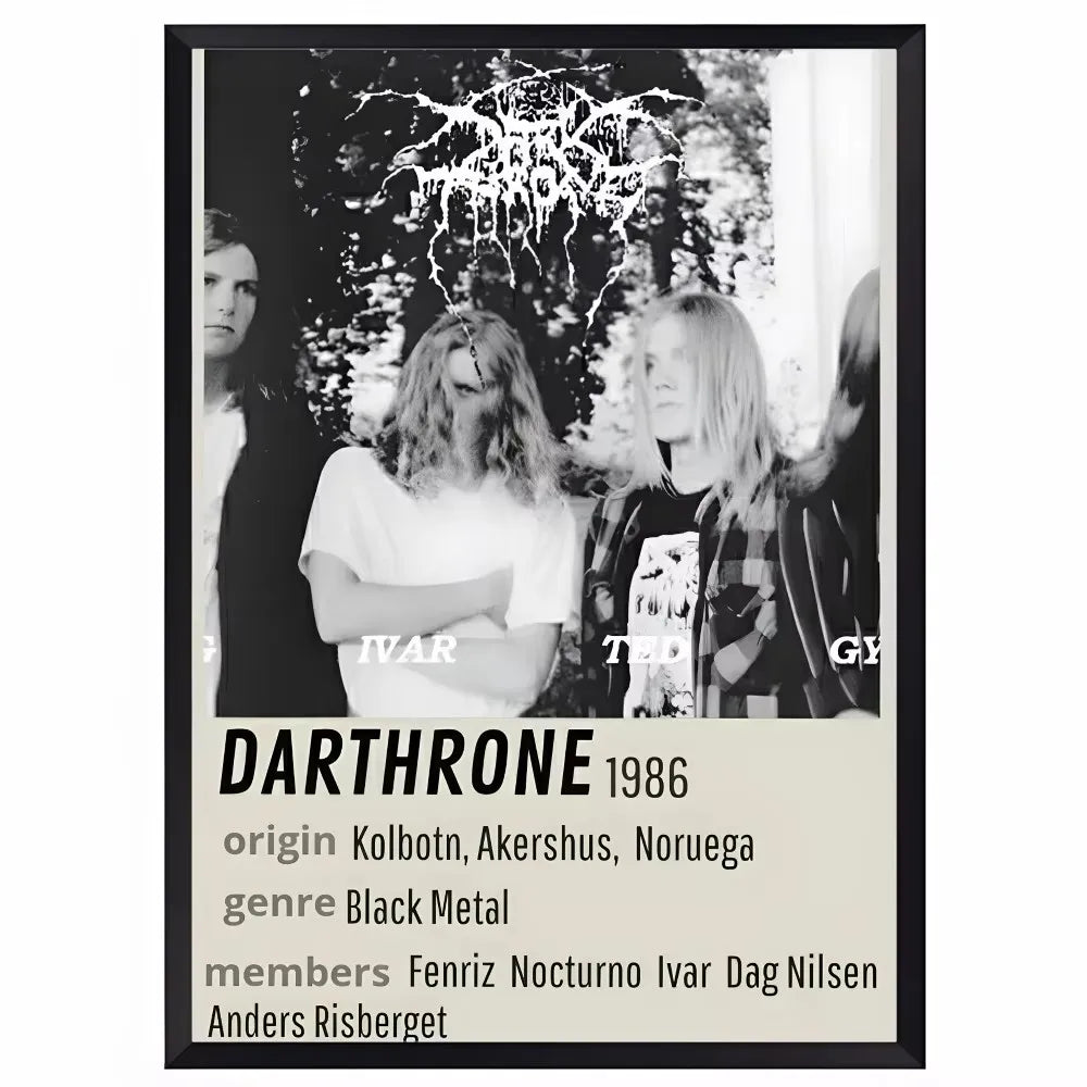 Classic D-DarkthroneS Band Poster HD Art Sticky Wall Waterproof Home Living Room Bar Office Aesthetic Decoration Peaceful Pleasures Health and Wellness ZLH5292 90x130cm No Frame