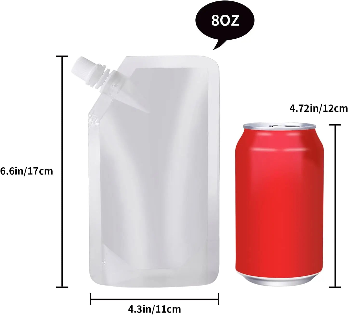 Clear Plastic Flasks and Reusable Drink Bags Leak-Proof for Trave Outdoor Sport Running enthusiasts Concerts 8oz 16oz 32oz Peaceful Pleasures Health and Wellness