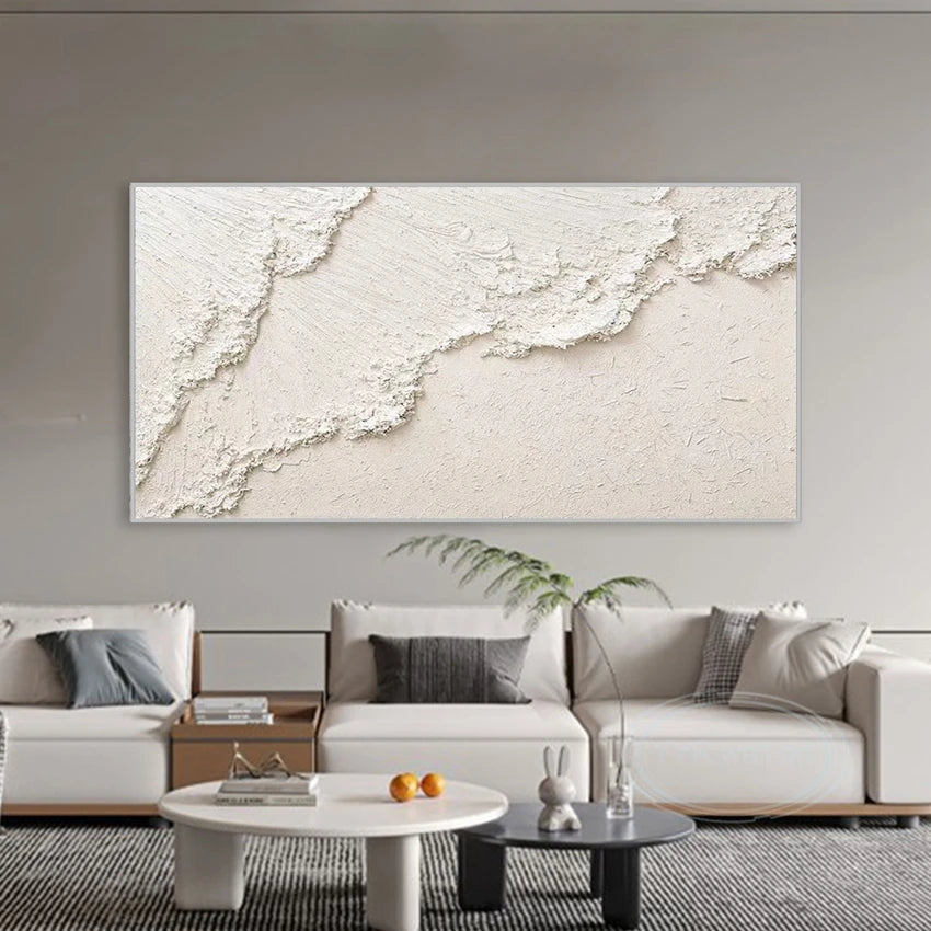 Ocean Wave Beach Abstract Art Pure Hand drawn Oil Painting Home Decoration Restaurant for Living Room Bedroom Wall Decoration Peaceful Pleasures Health and Wellness no frame 50cmx100cm