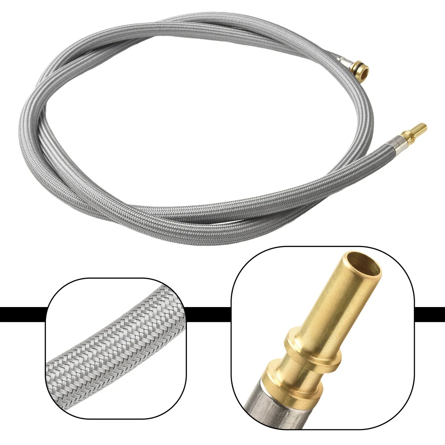 59" Nylon-Braided Pull-Down Kitchen Faucet Replacement Hose