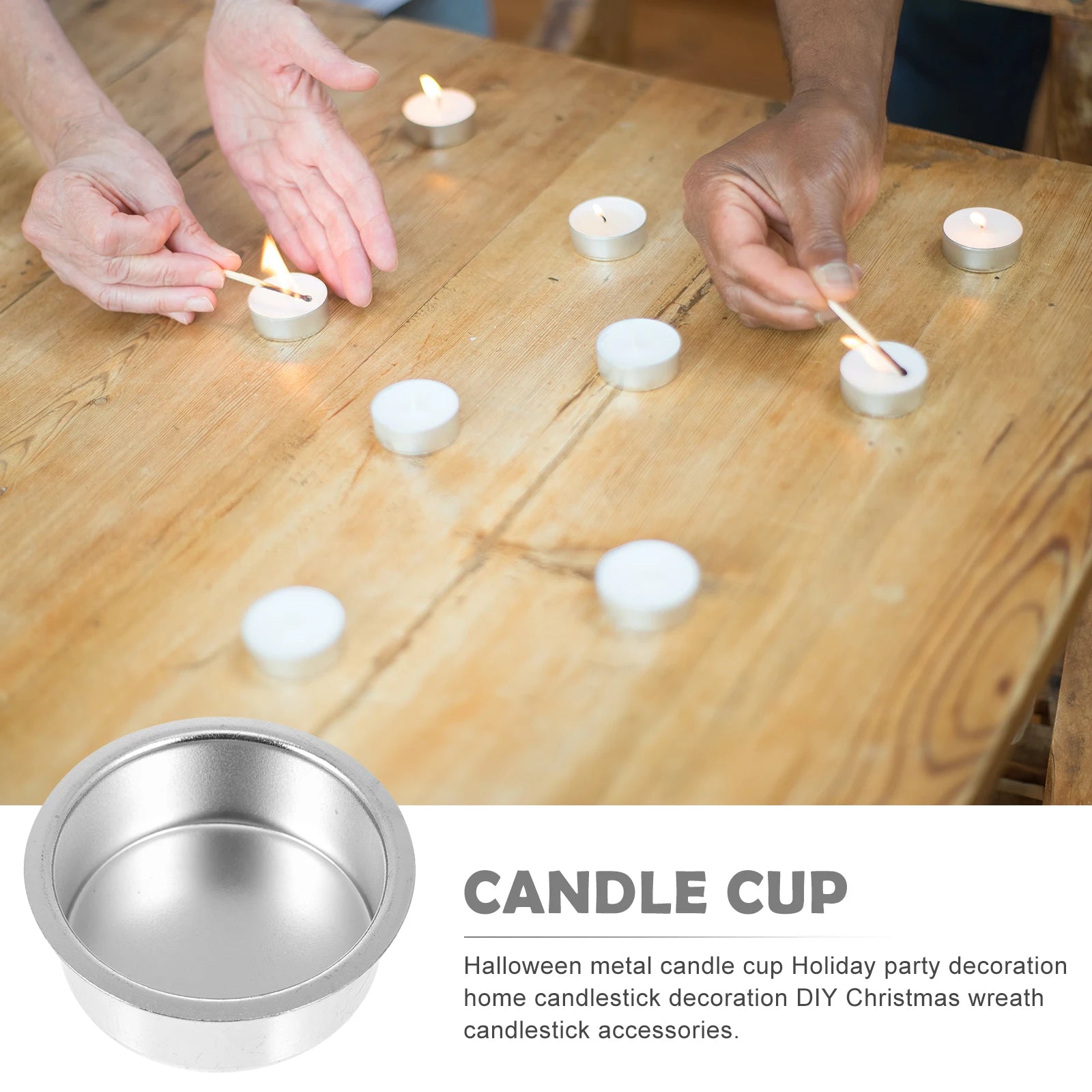 4Pcs Halloween Metal Cups Metal Cup Tin Votive Mini Candlestick Holders Halloween Party Decoration Tea Light Cups Peaceful Pleasures Health and Wellness