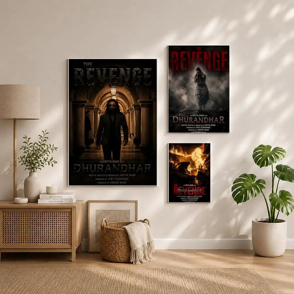 Movie-Dhurandhar 2 Poster HD Self Adhesive Waterproof Wall Art Ideal for Home Office Dorm Bedroom Great Gift Peaceful Pleasures Health and Wellness