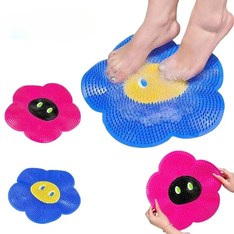 Flower Silicone Foot Scrub Mat – Non-Slip Shower Massage Pad