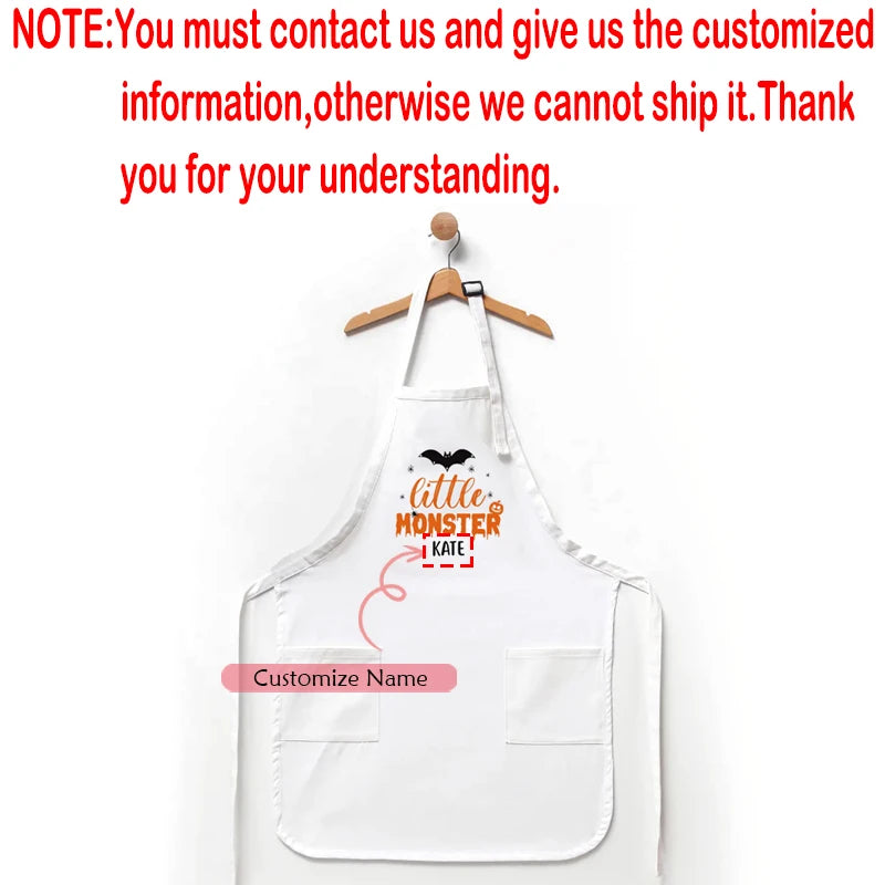 Personalized Little Monster Kids Halloween Apron | Boys & Girls