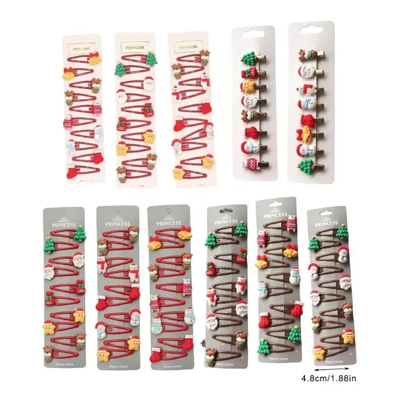 Christmas Hair Clips for Girls – Holiday Barrette Set 8–10pc