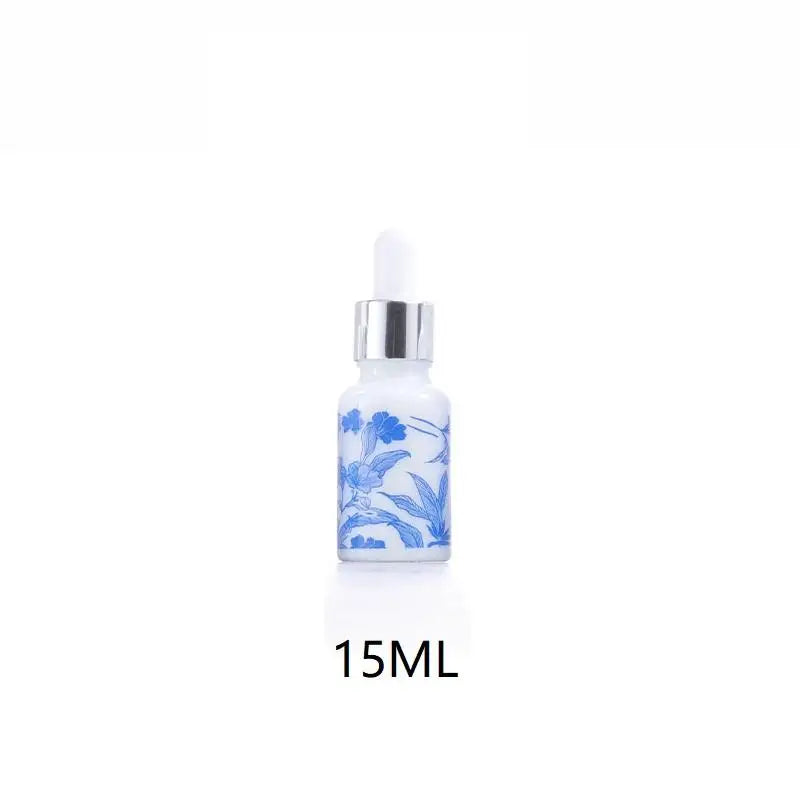 10/15/30ml Ceramic Blue & White Porcelain Essential Oil Dropper Bottles Leakproof Travel-Friendly Design Peaceful Pleasures Health and Wellness 15ML