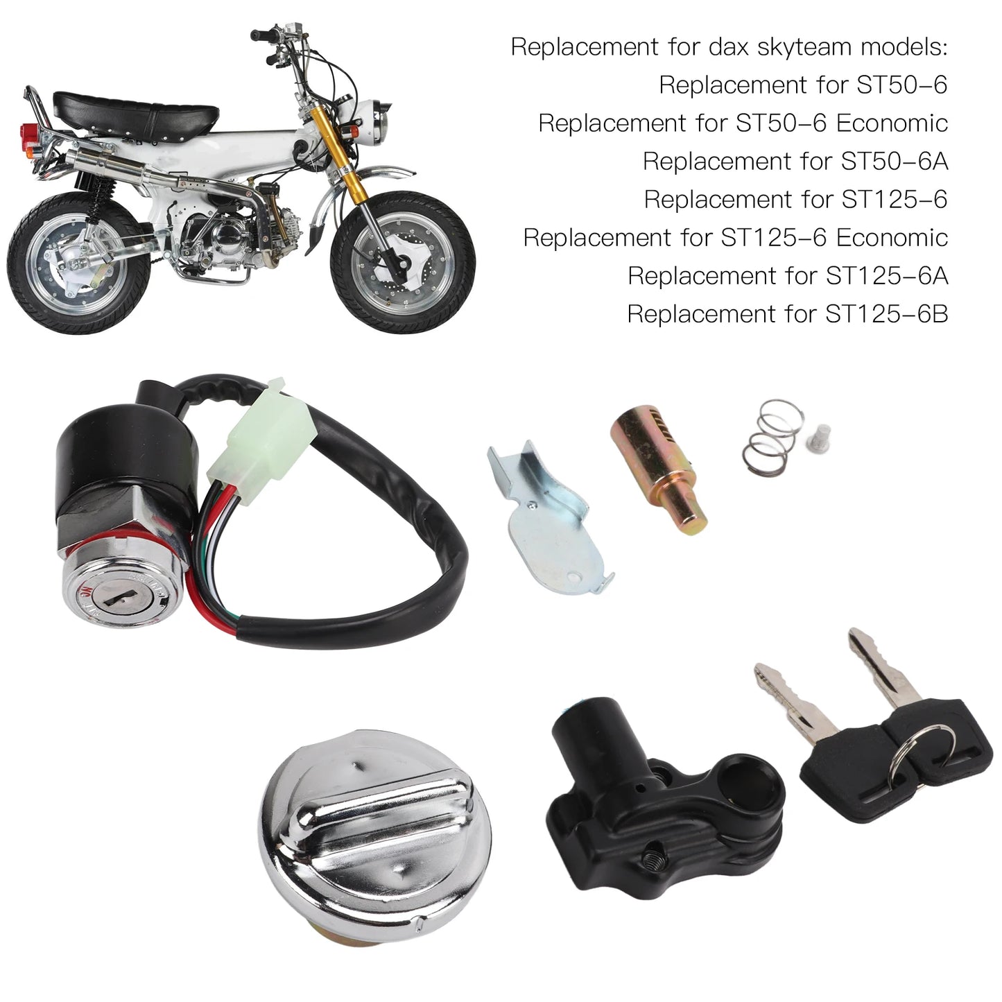 Ignition Lock Kit for Dax Skyteam 50cc 125cc | 2-Key Set