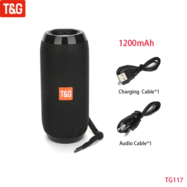 T&G Portable Bluetooth 5.3 Speaker | FM Radio, Bass, TWS