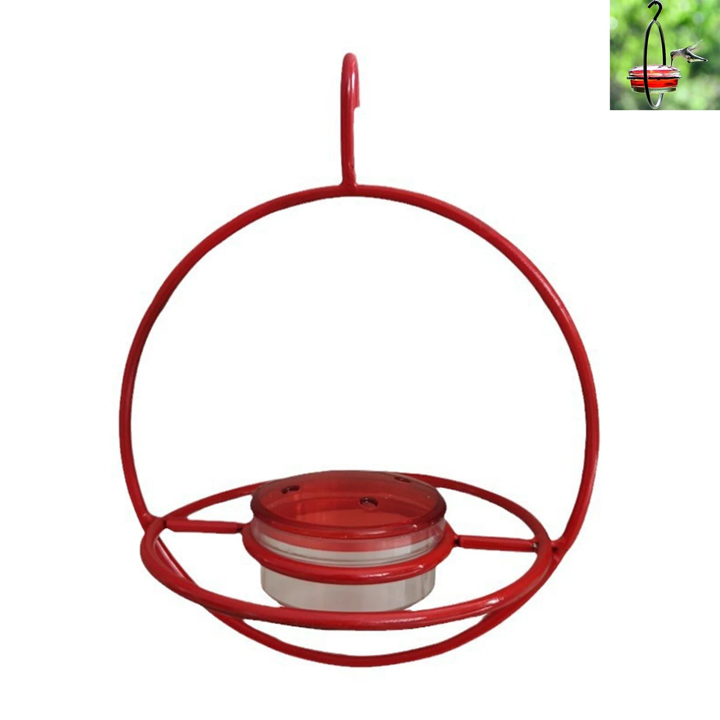 Household Hanging Hummingbird Feeder Large Capacity Metal Hanging Hummingbird Feeder Suitable for Patio and Deck Peaceful Pleasures Health and Wellness Red 1pcs