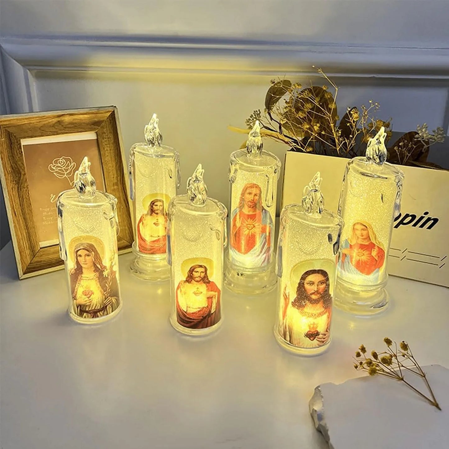 LED Flameless Devotional Prayer Candle – Religious Decor